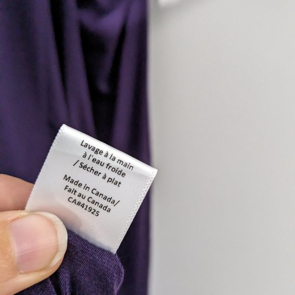 Tangente 3/4 Sleeve Wrap Dress Deep Purple Size Medium - Picture 8 of 8